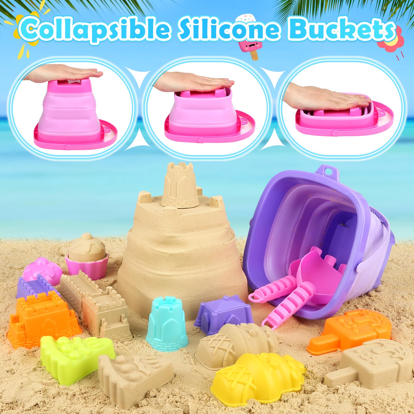 Dreamon sand toys ice cream molds brighten playtime with colorful dessert designs.