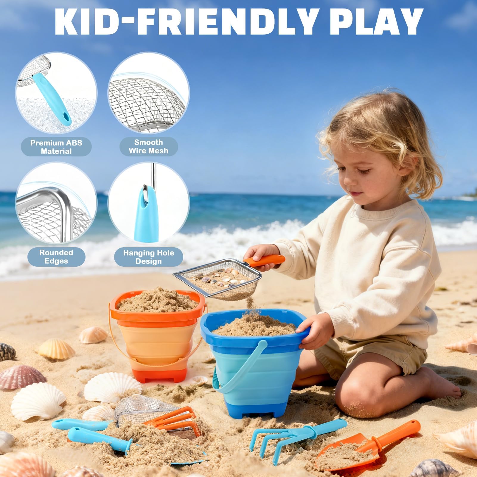 Dreamon rake helping collect shells along the shoreline