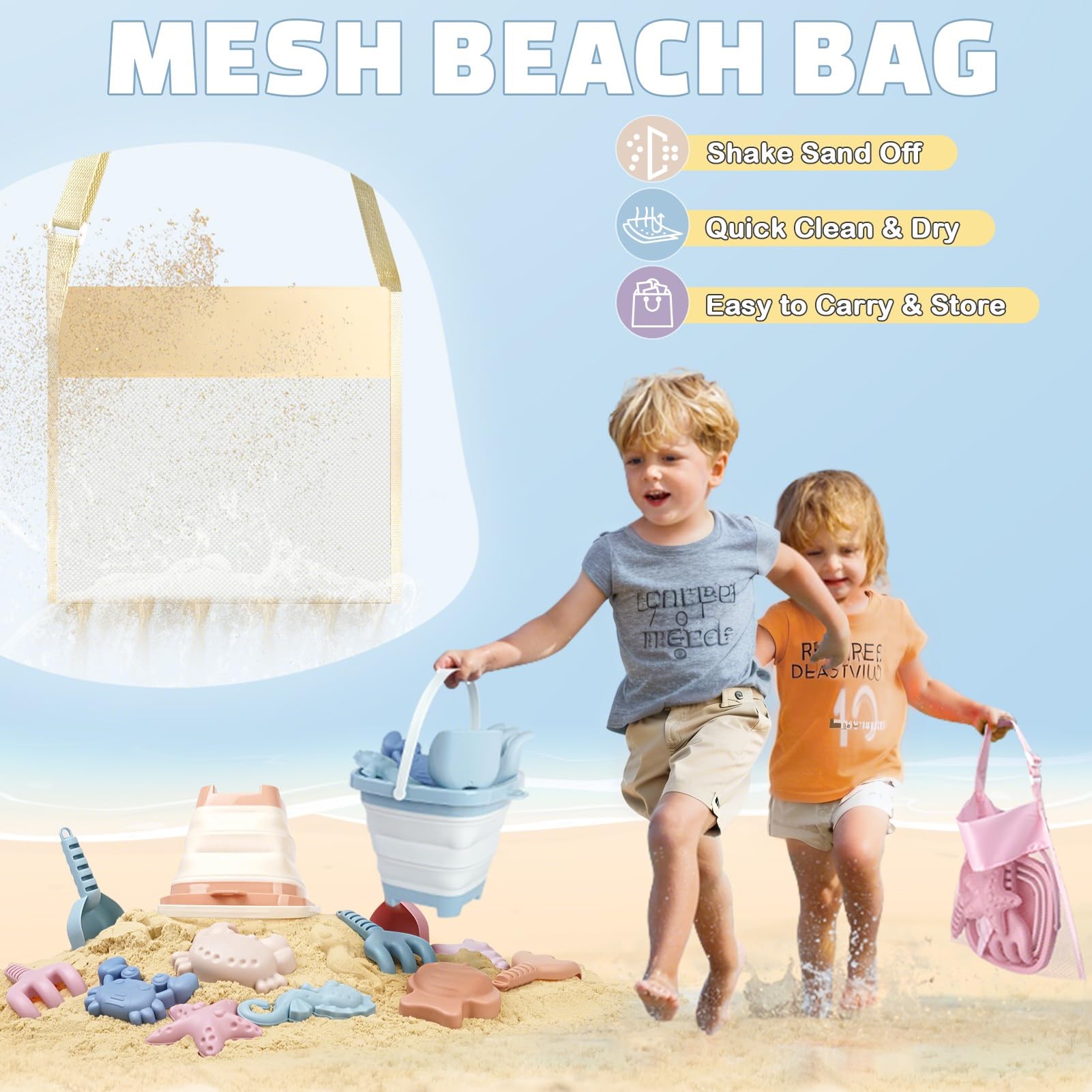 Dreamon complete 3-pack beach toy set for versatile outdoor sand play.