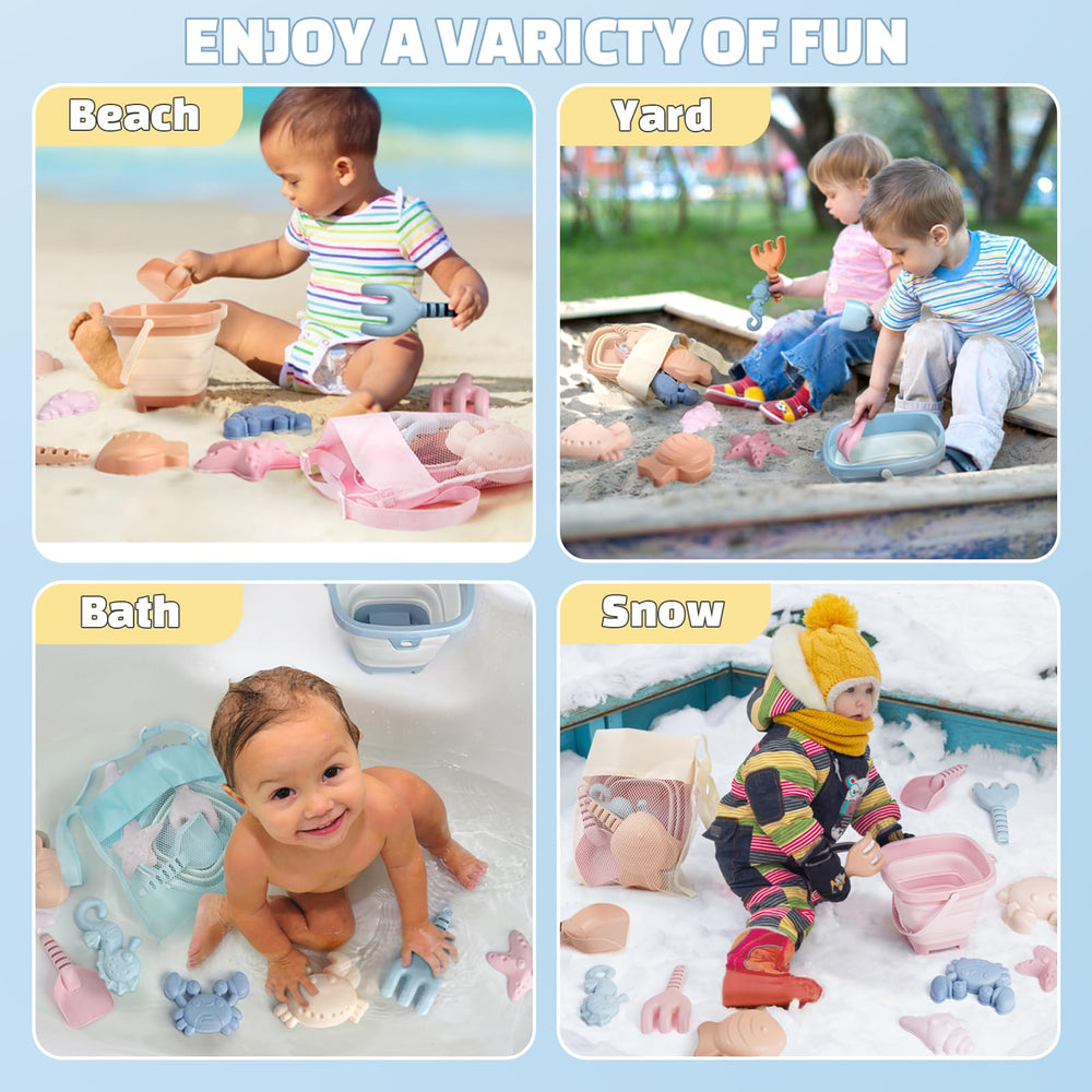 Dreamon beach toys set ready for travel with a compact, portable design.