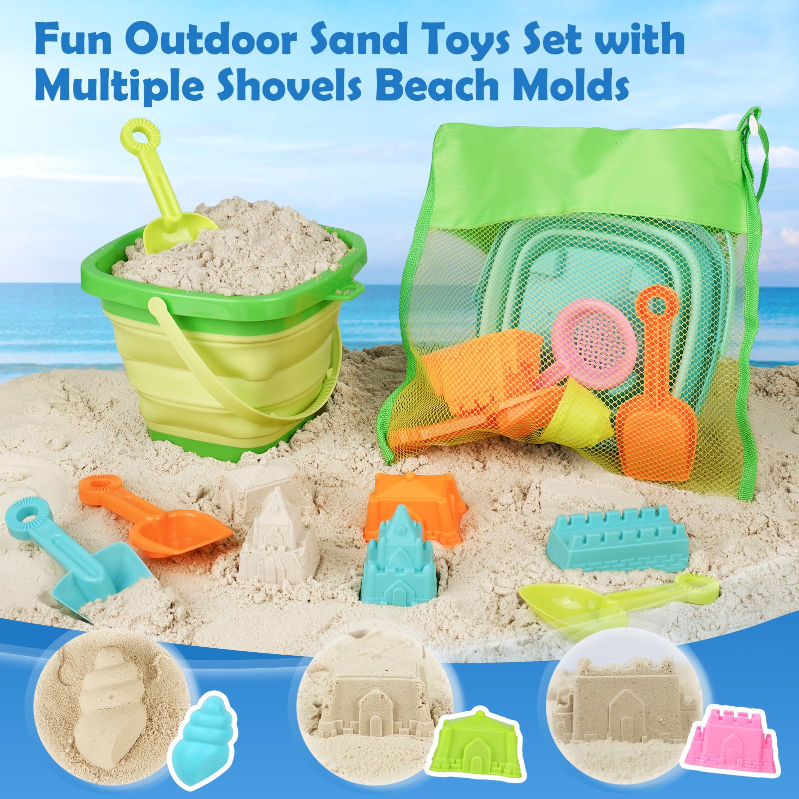 Dreamon shovels and tools for digging, scooping, and building.