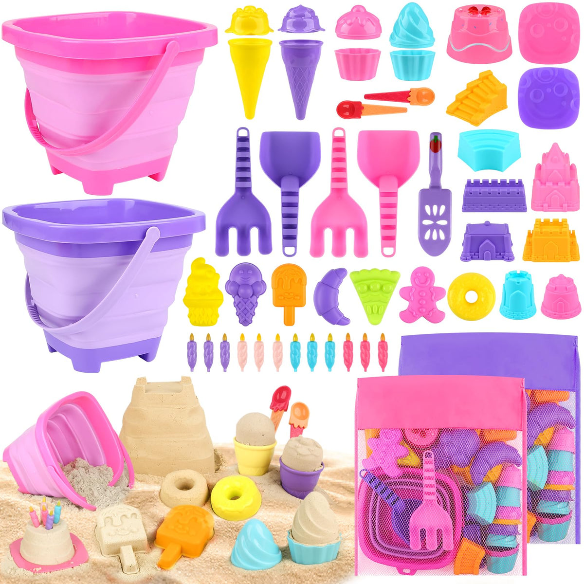 Dreamon collapsible beach bucket shown for easy storage and on-the-go play.