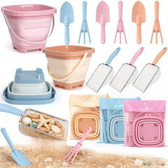 Dreamon collapsible bucket set for easy beach toy storage and transport.