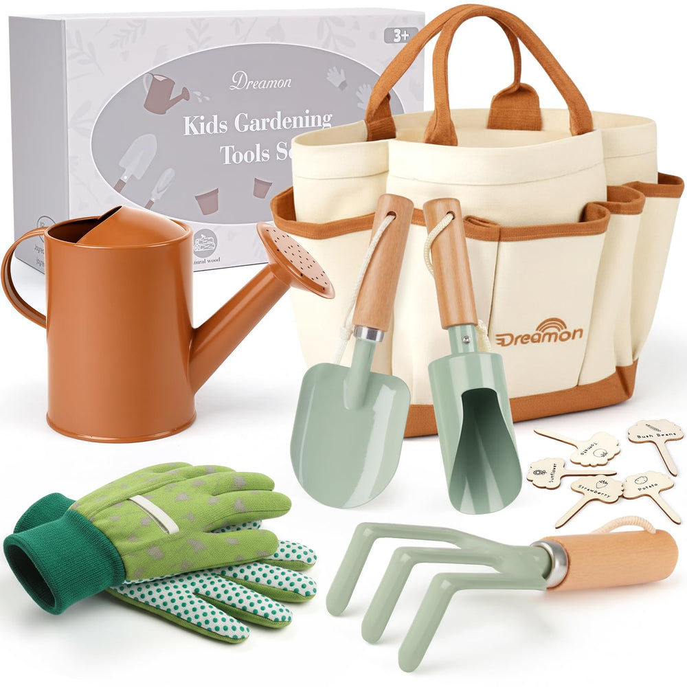 Dreamon Gardening Set pink tote bag for easy tool storage during outdoor play