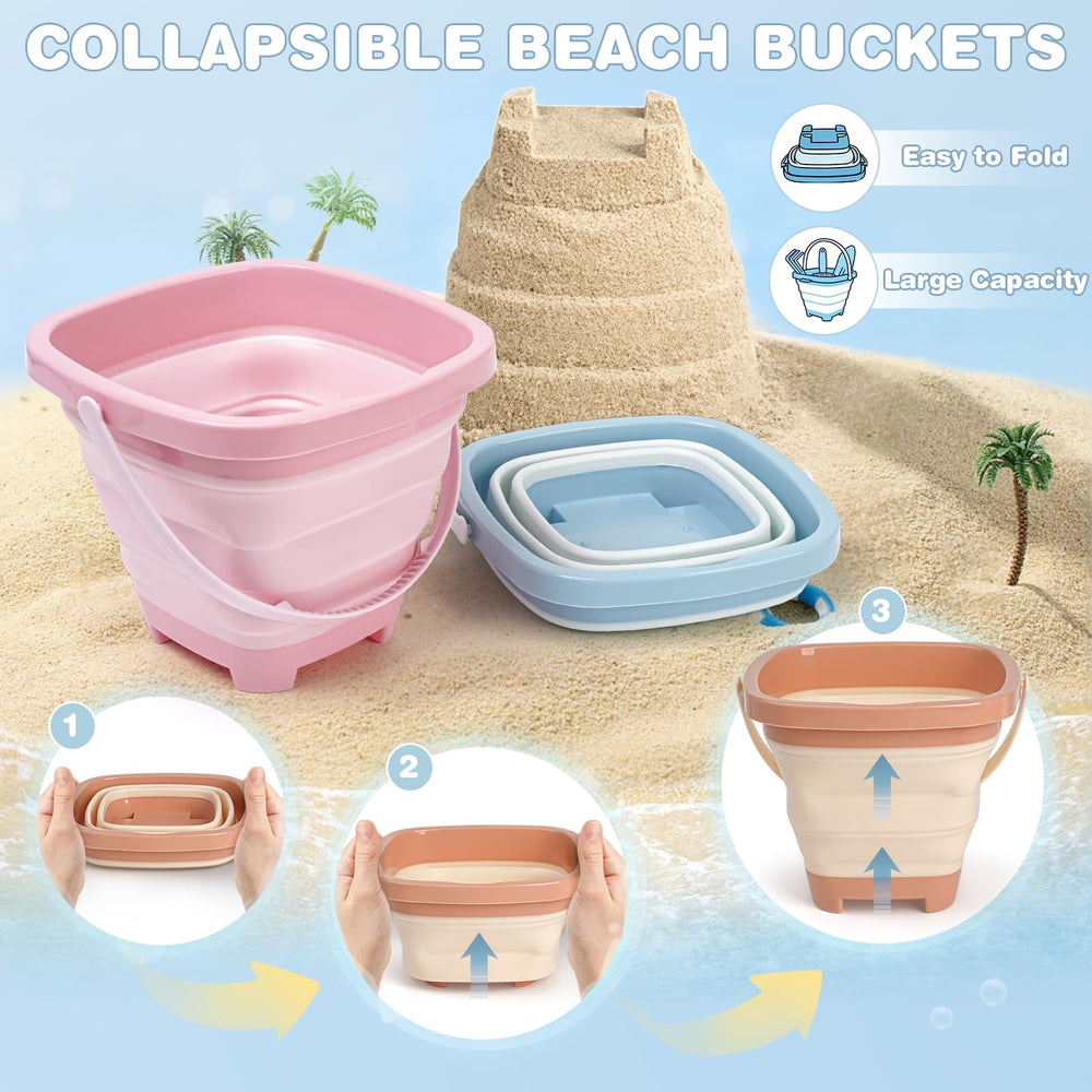 Dreamon mesh bag keeps sand toys dry and organized after play.