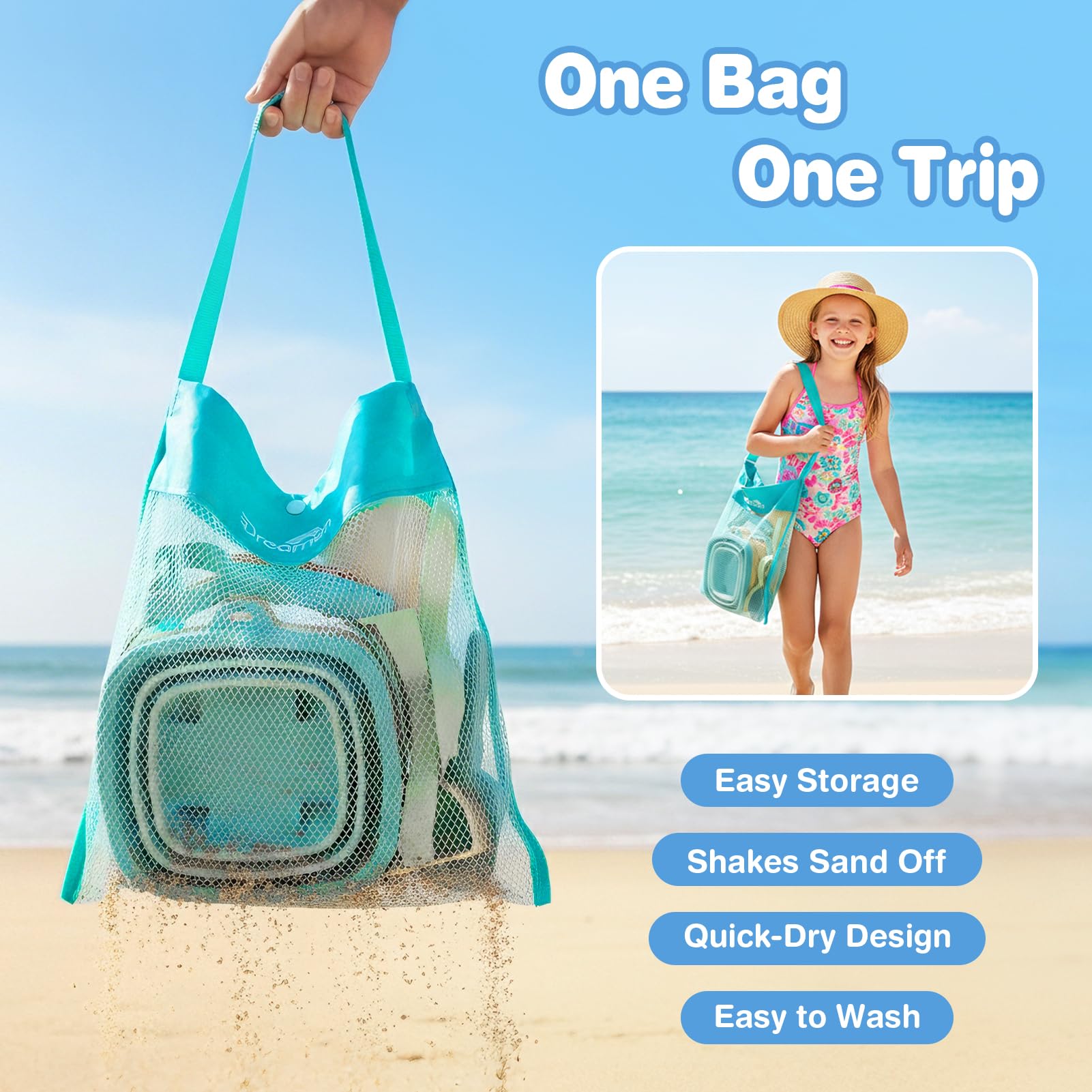 Dreamon mesh bag storage keeps all pieces organized on the go