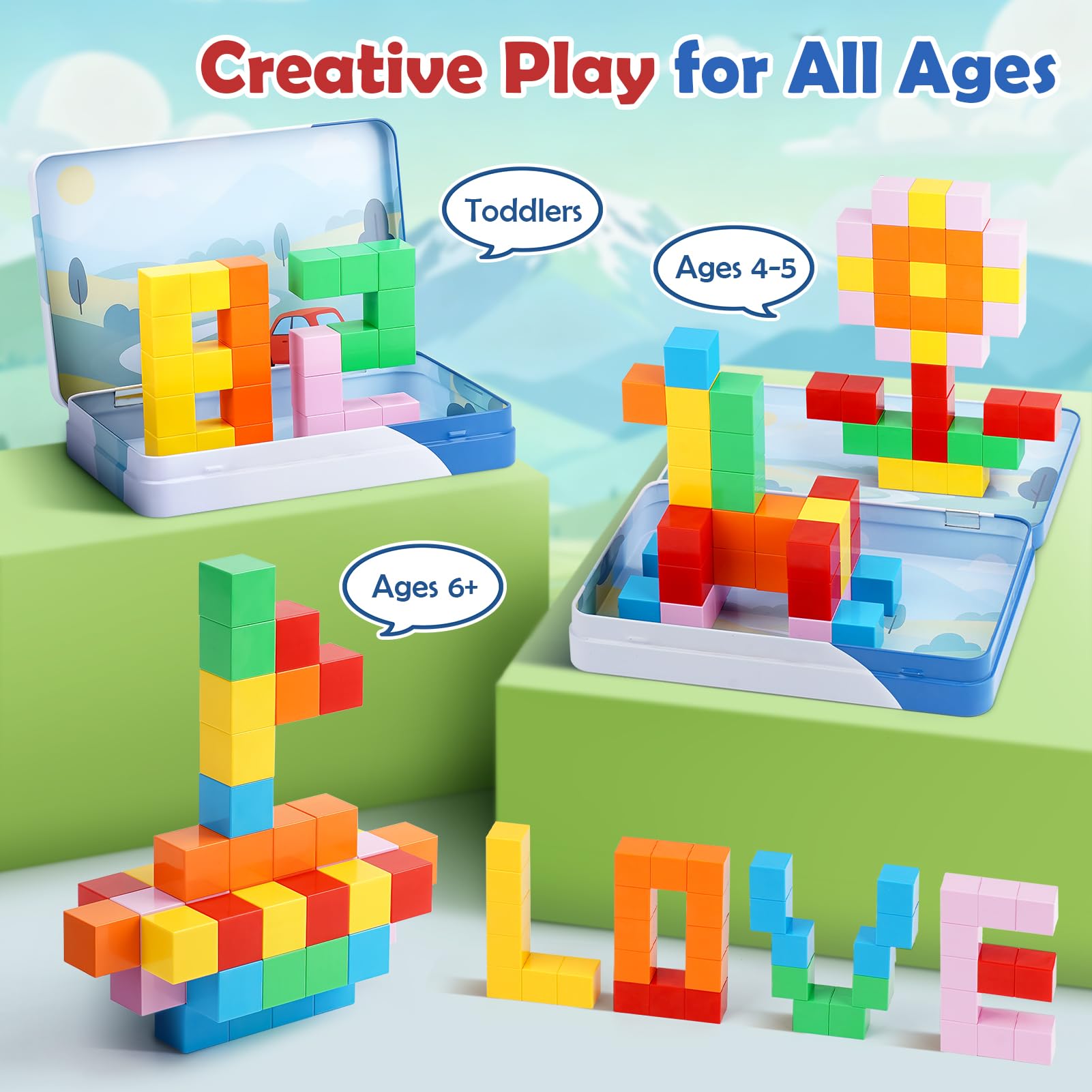 Dreamon non-toxic ABS magnets with smooth edges for safe stacking.