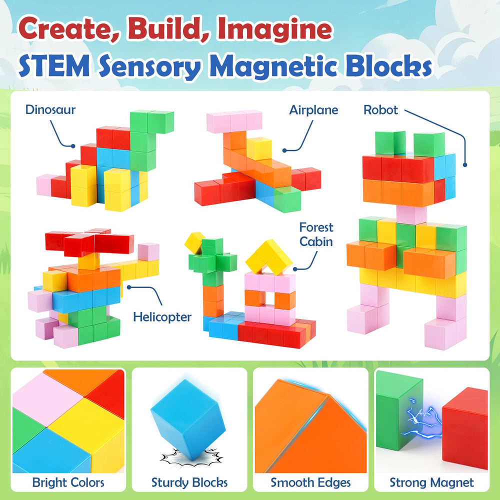 Dreamon six-color magnetic blocks for vibrant creative play.