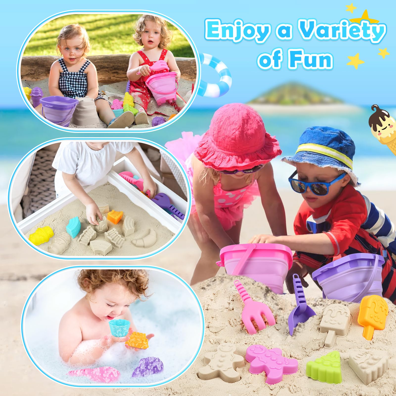 Dreamon travel-ready beach toys kit for outdoor adventures and easy storage.