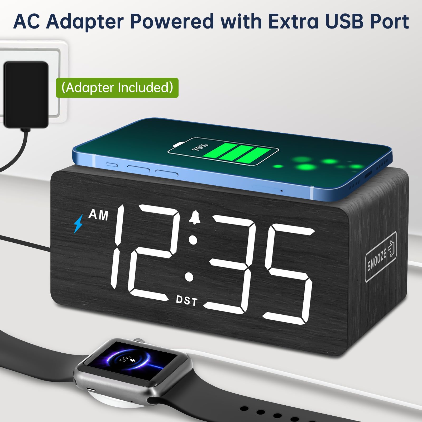 DreamSky alarm with five volume levels and backup power