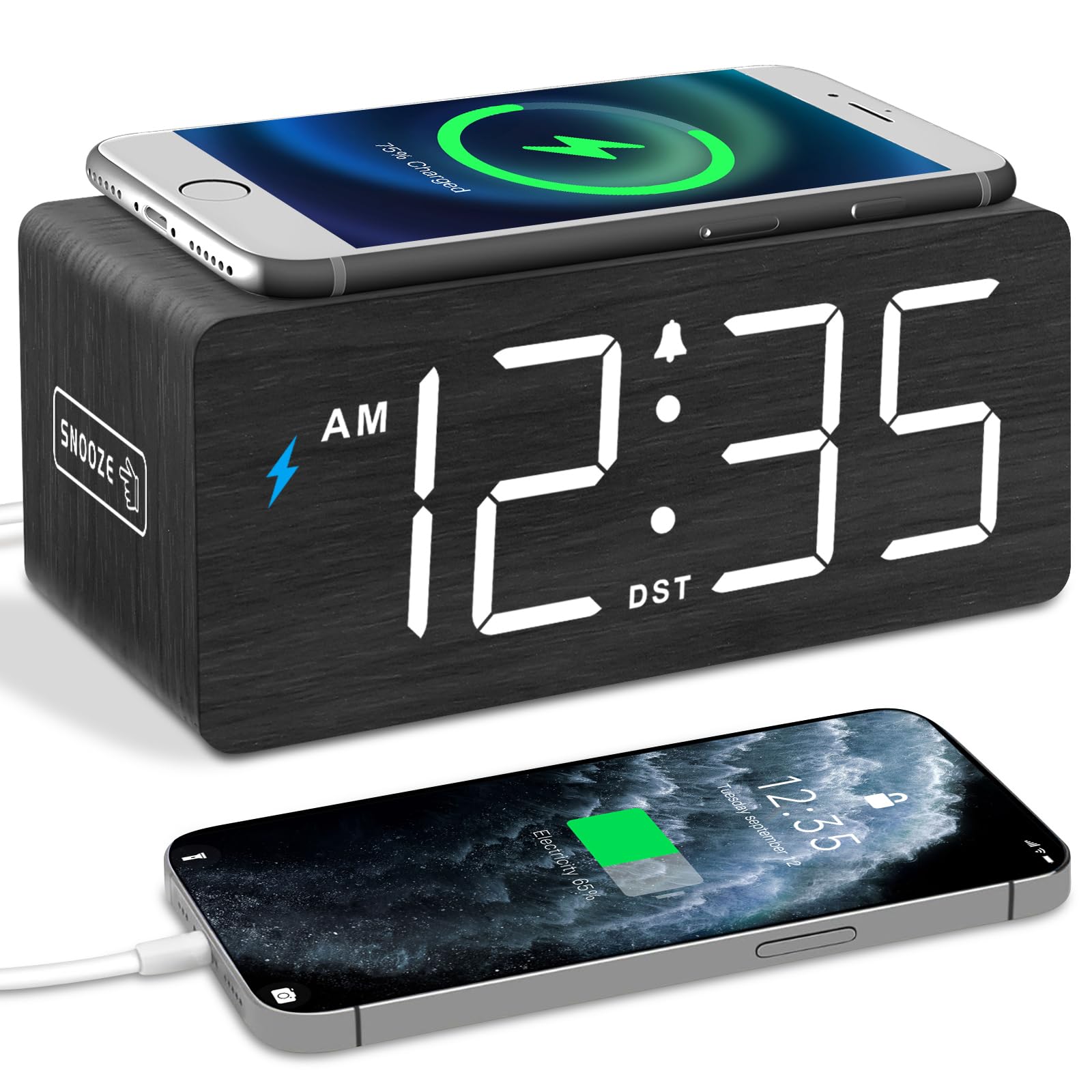 DreamSky wireless charging pad with clock keeps your phone charged overnight