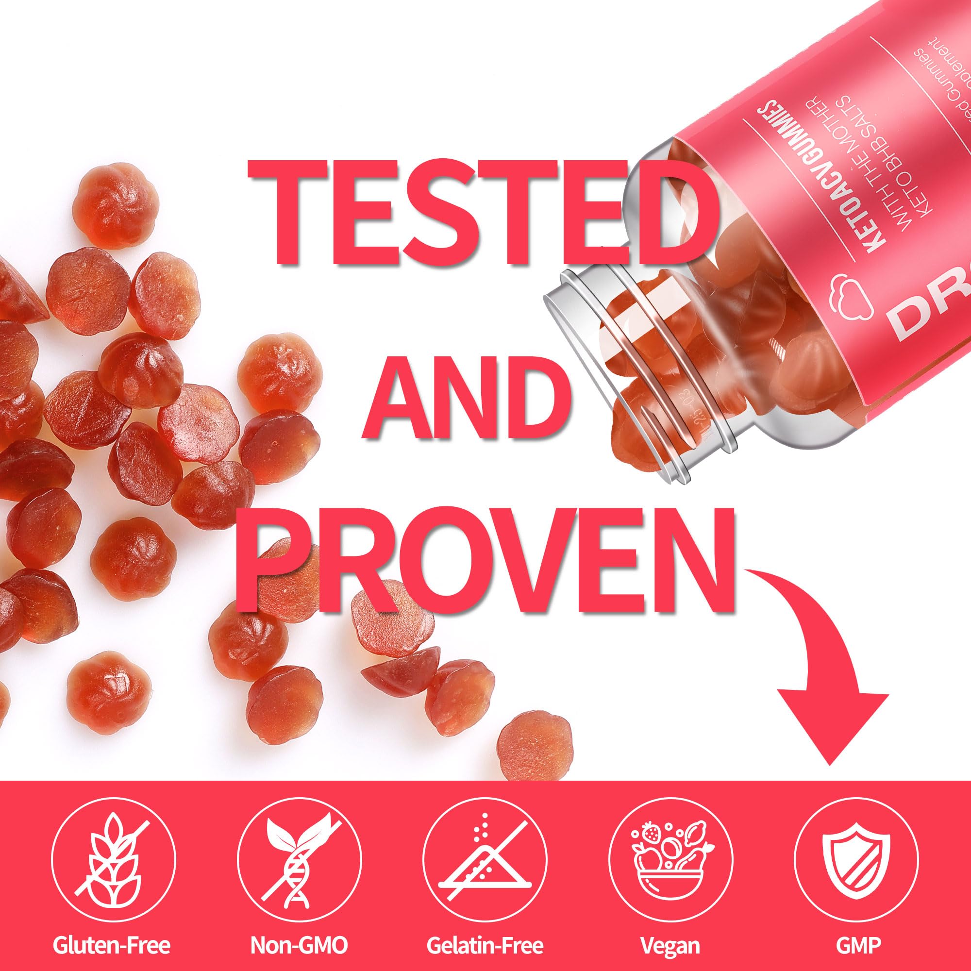 DREAVIO Keto ACV Gummies ingredients closeup with B6 and B12