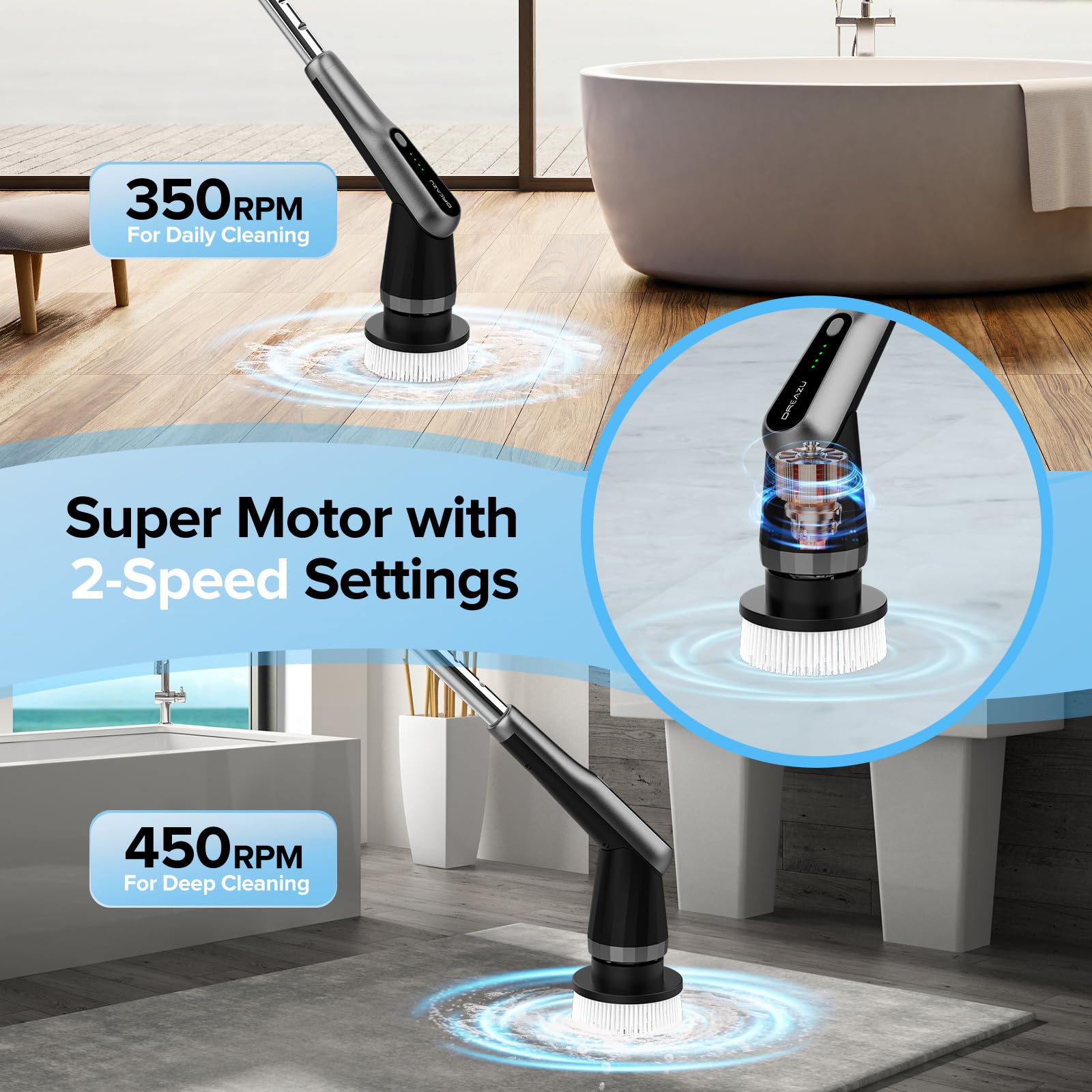 Dreazu G2-Pro ten-in-one-attachments offer versatile cleaning options.