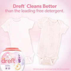 Dreft lavender packaging box on shelf; compact and user-friendly.