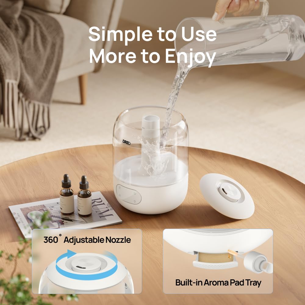 Dreo humidifier night light with adjustable ambient lighting