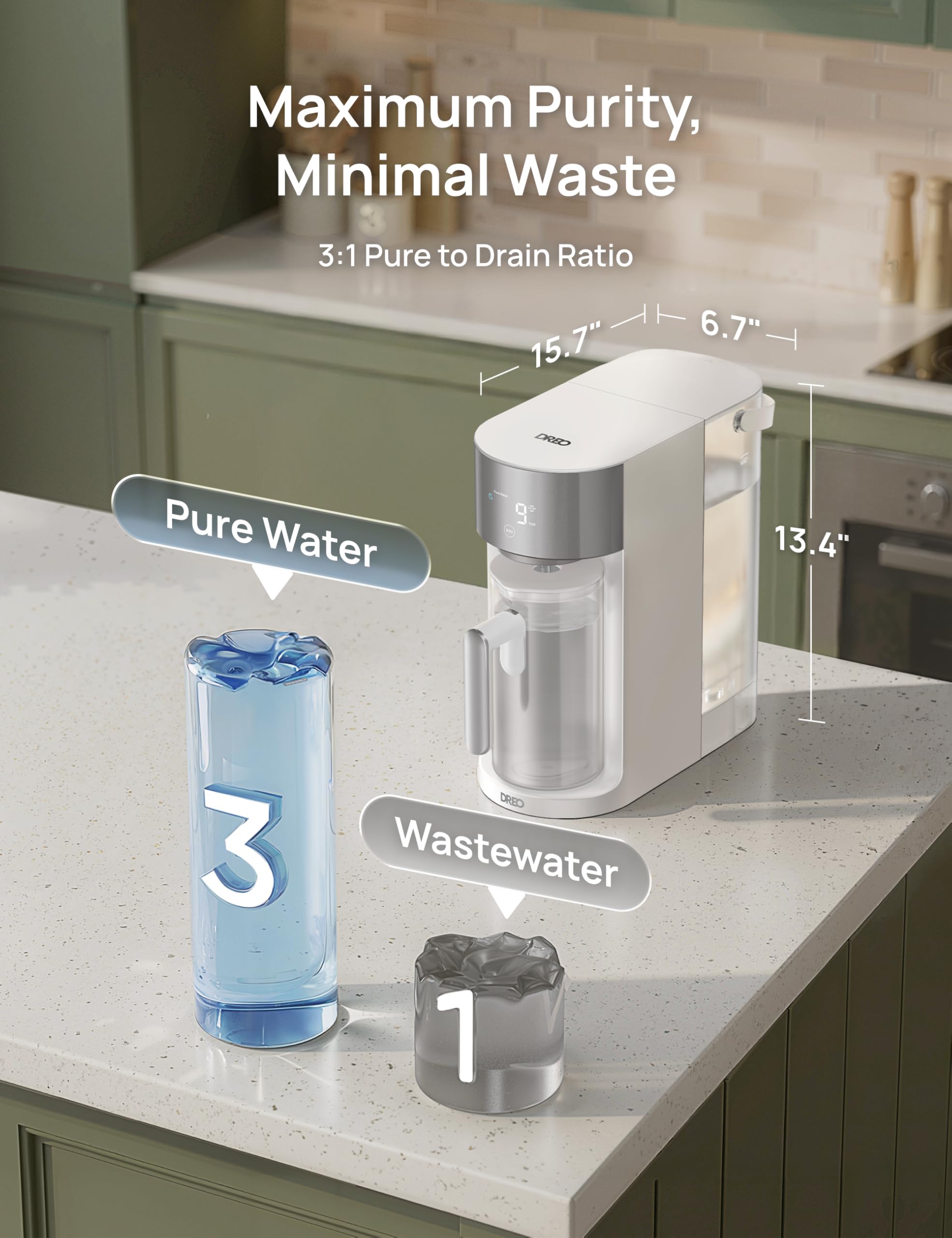 DREO plug-and-play installation, no plumbing required.