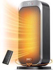 DREO quiet space heater with remote control for easy warming