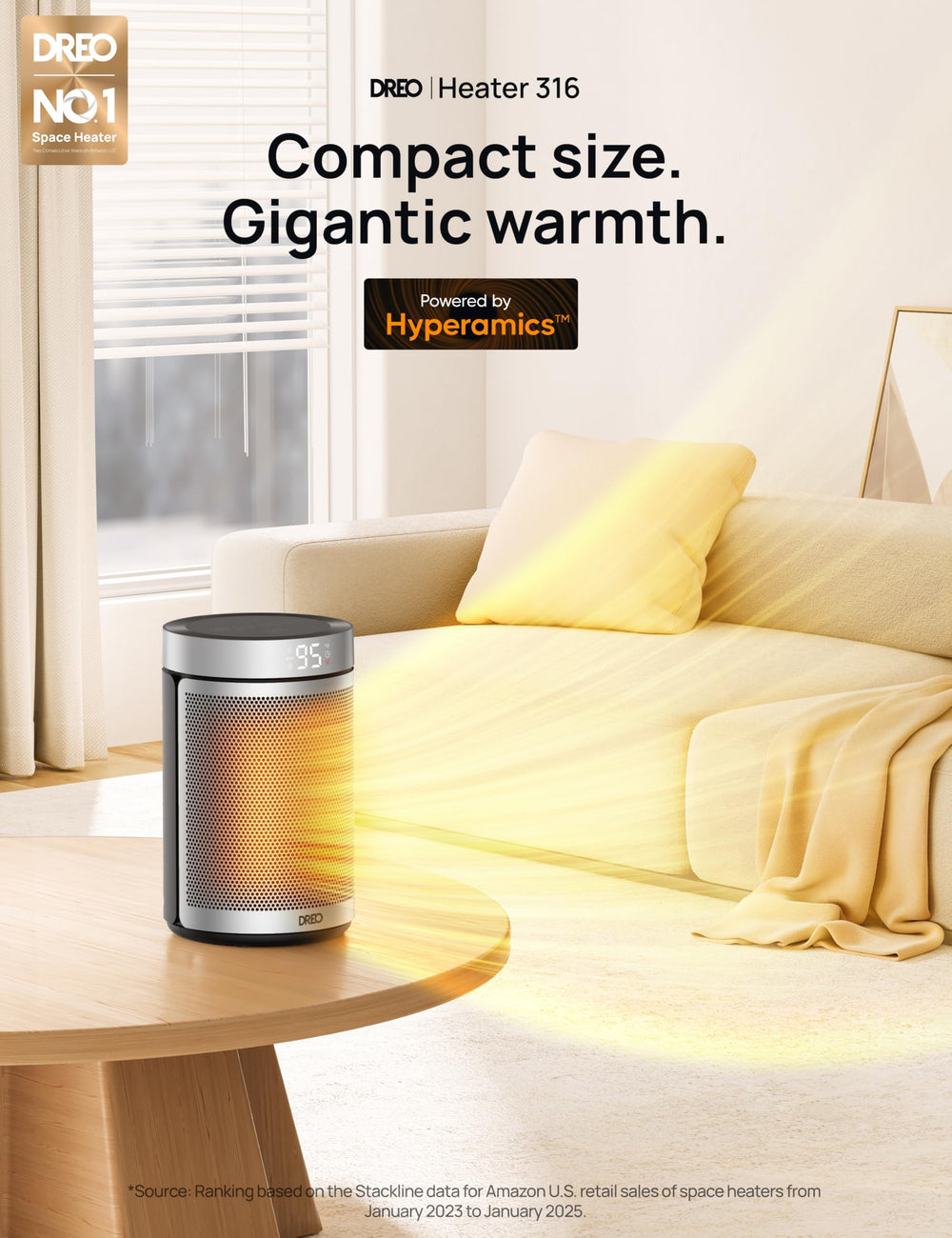 DREO space heater remote control lets you adjust settings from across the room.
