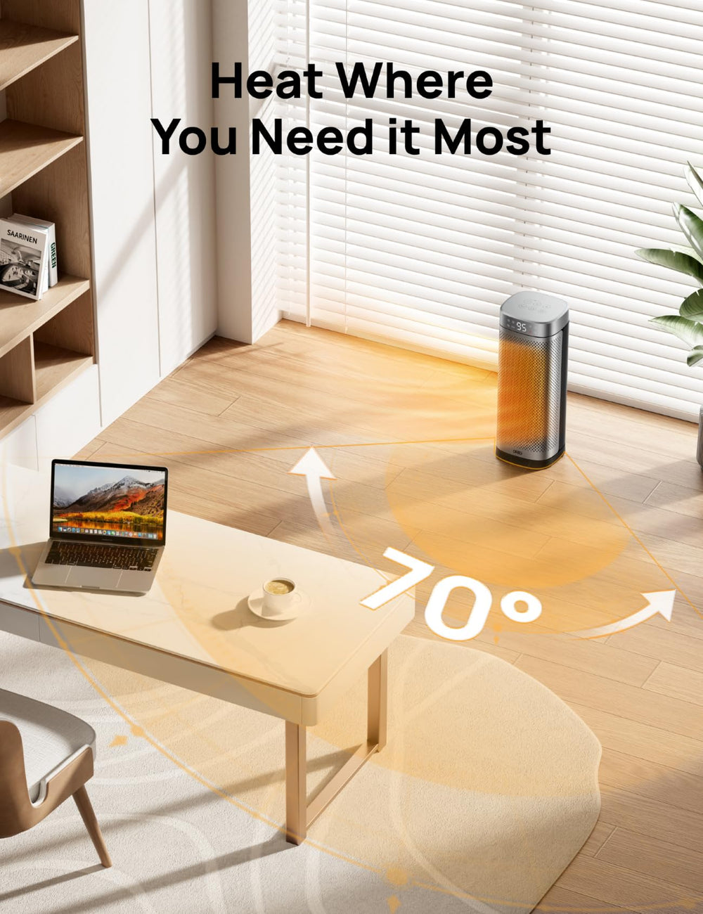 DREO digital thermostat for precise on-demand comfort.