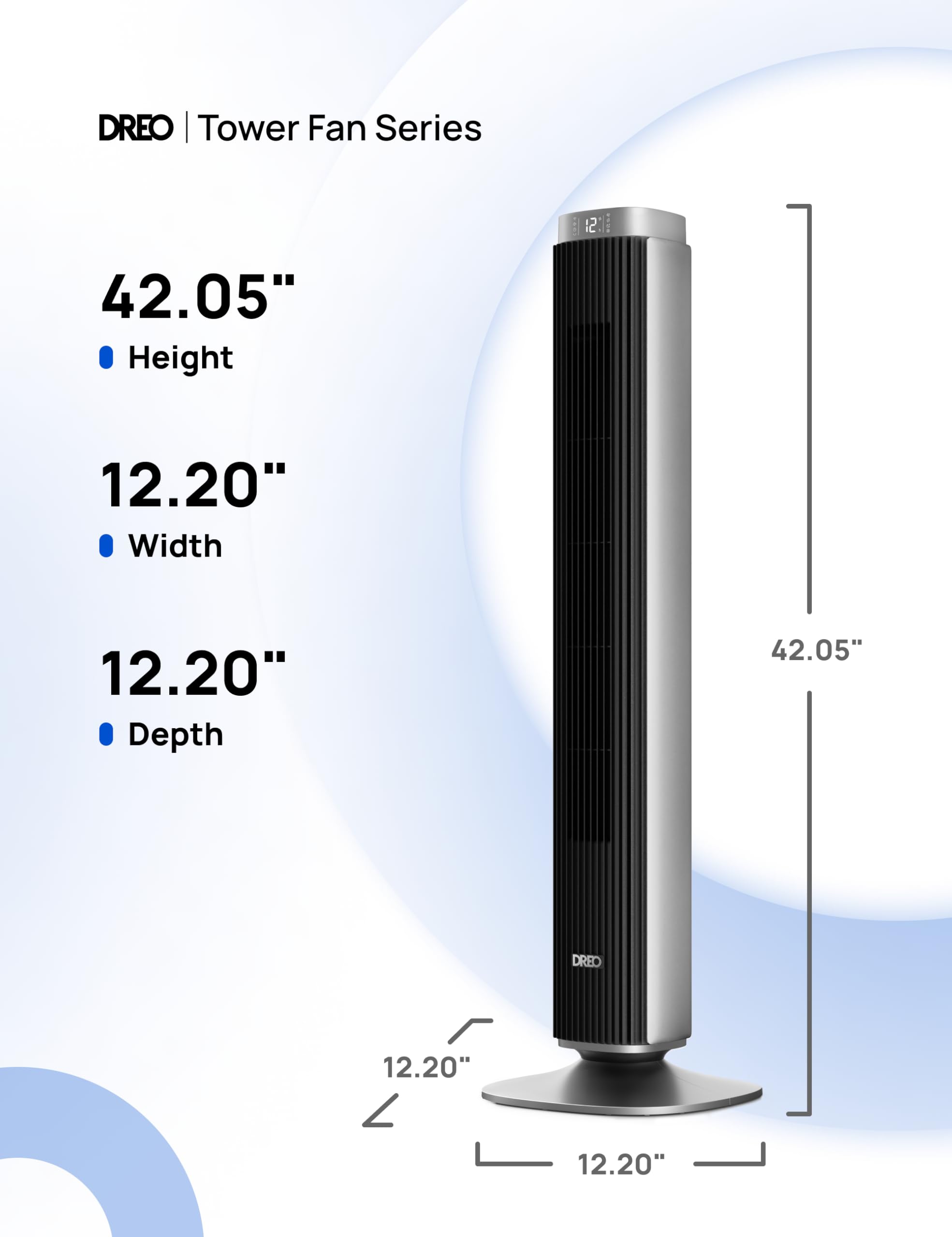 DREO Tower Fan easy-clean design with tool-free disassembly
