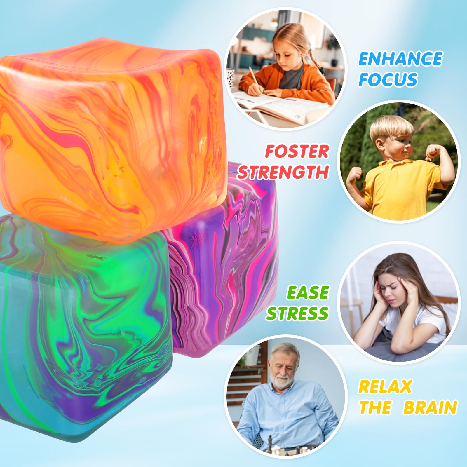 Drephere green ice cube stress ball ideal for quick fidgeting at work.