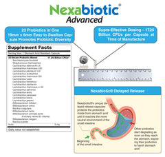 Close view of delayed-release Nexabiotic capsules designed for gut delivery