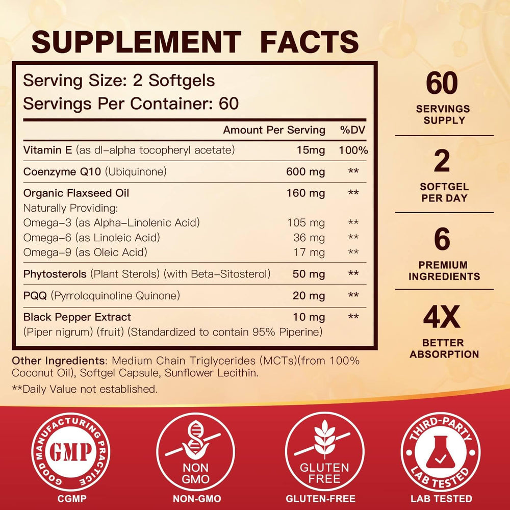 Ingredients panel highlights MCTs and black pepper for improved absorption.