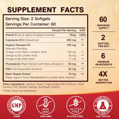 Ingredients panel highlights MCTs and black pepper for improved absorption.