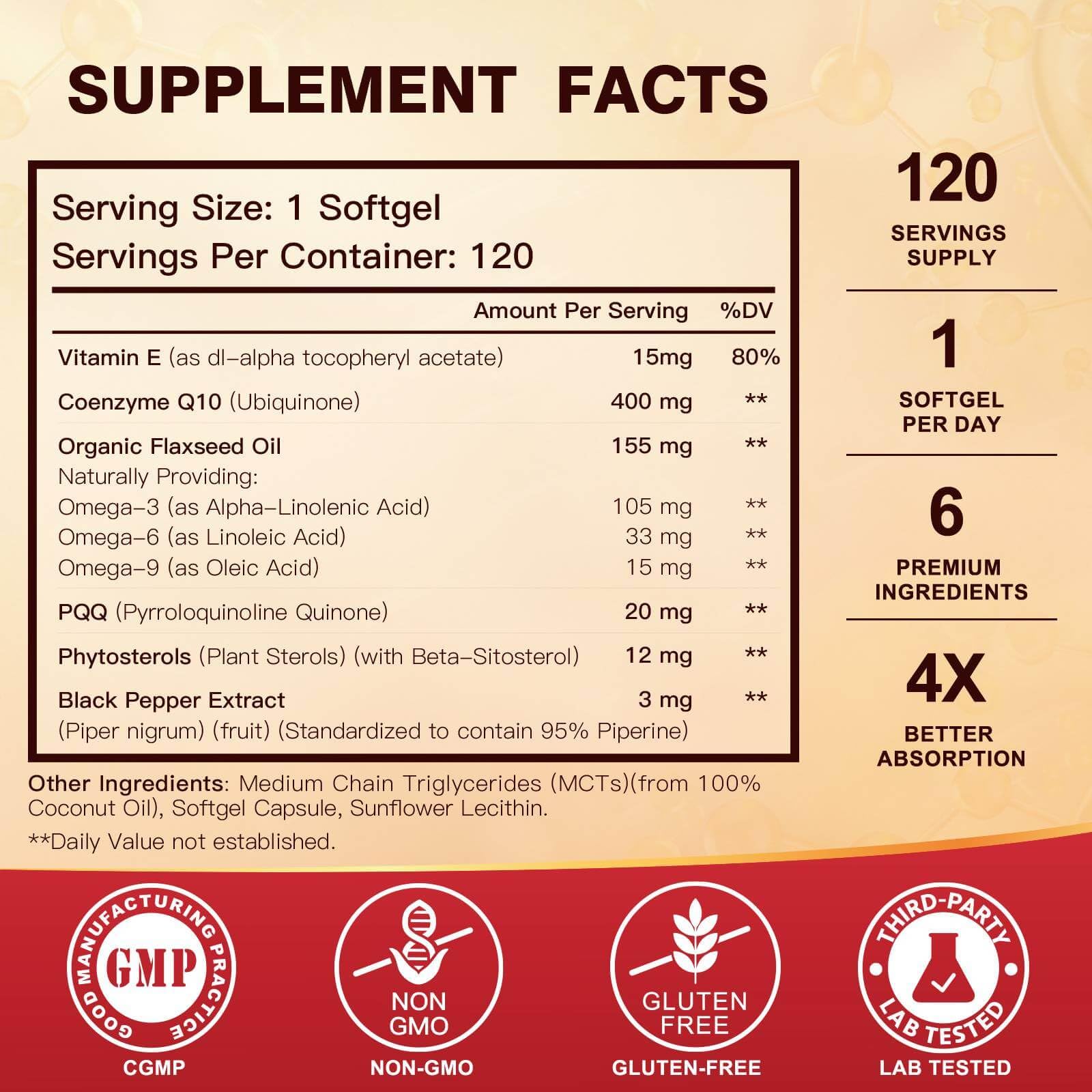 DRFOSTER CoQ10 omega-3-6-9 blend promotes heart health.