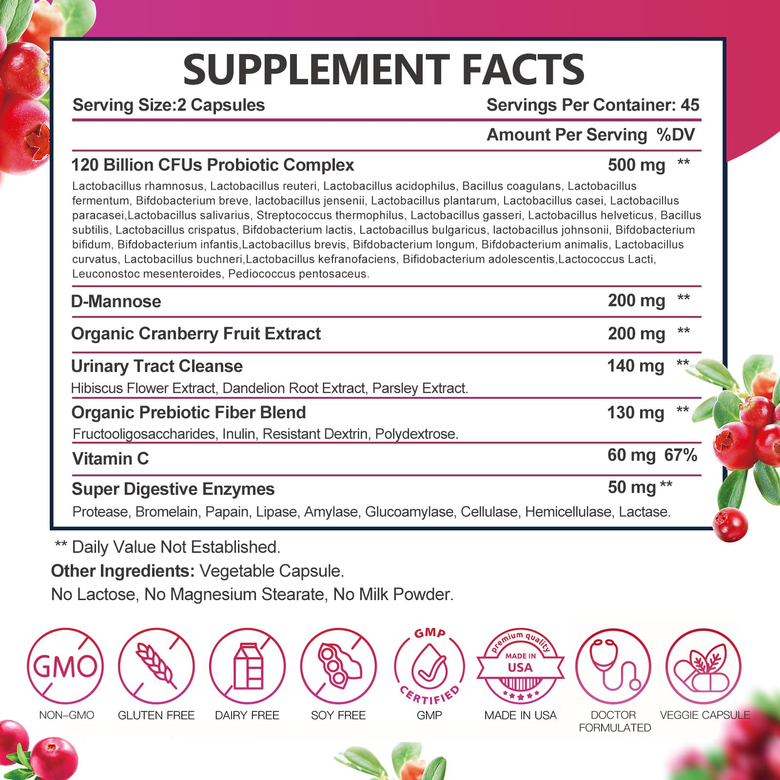 DRFOSTER Probiotics Women enteric-coated capsules for stomach-friendly delivery.