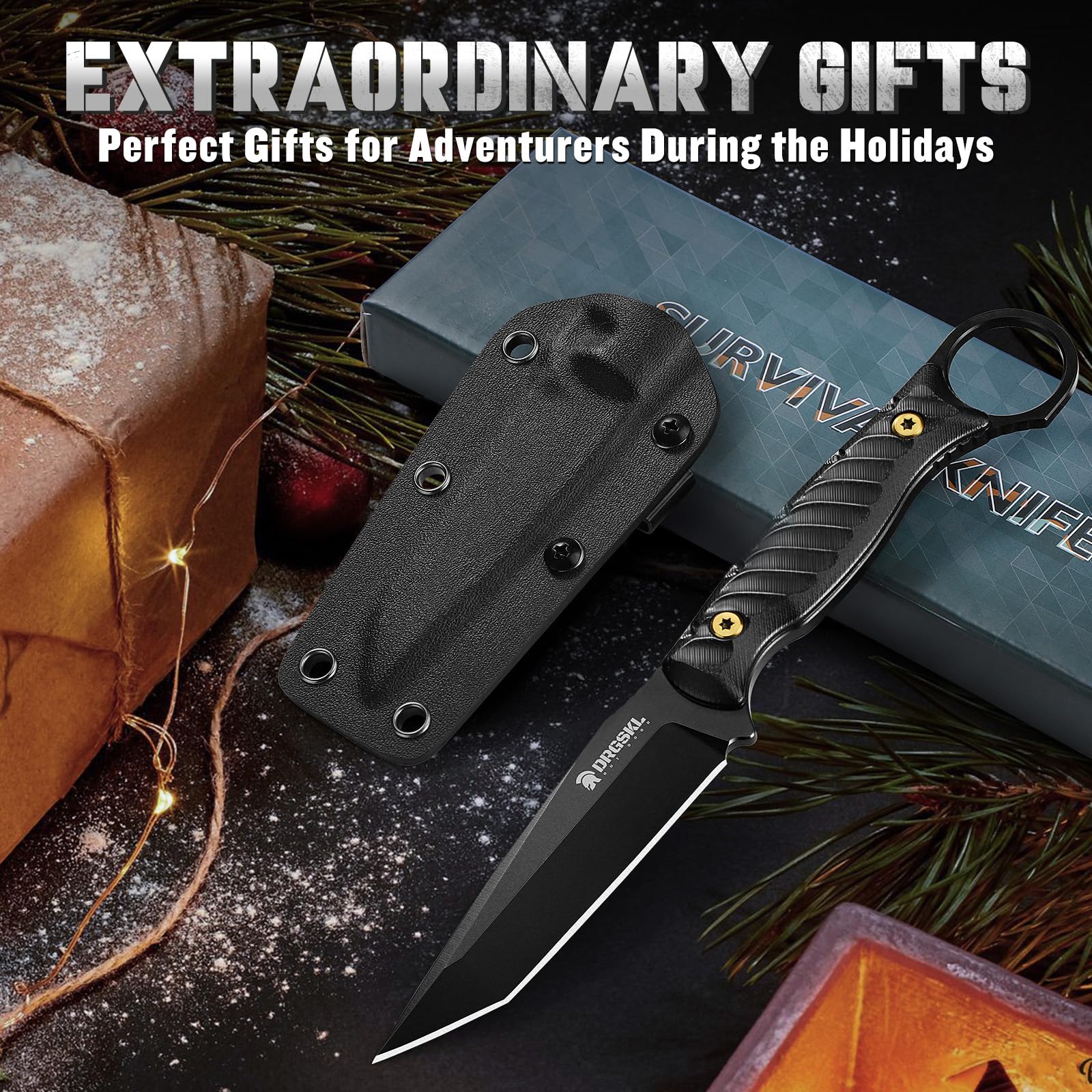 DRGSKL Tanto knife rope cutting and wood processing demonstrate field versatility.