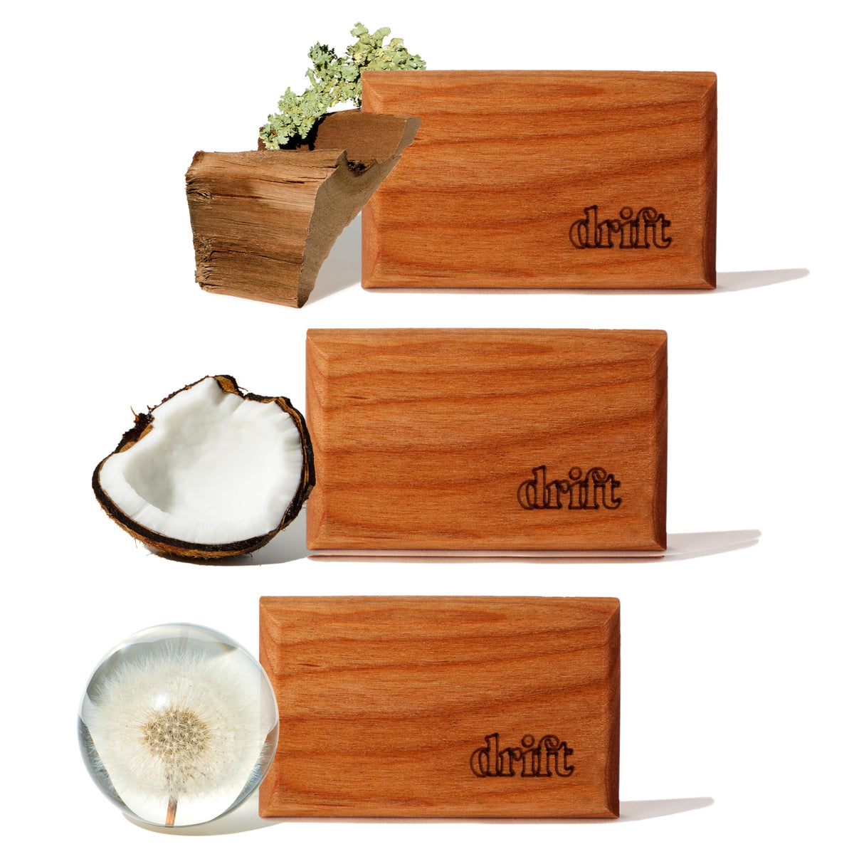 Drift teak wood air freshener on visor for premium scent in your car