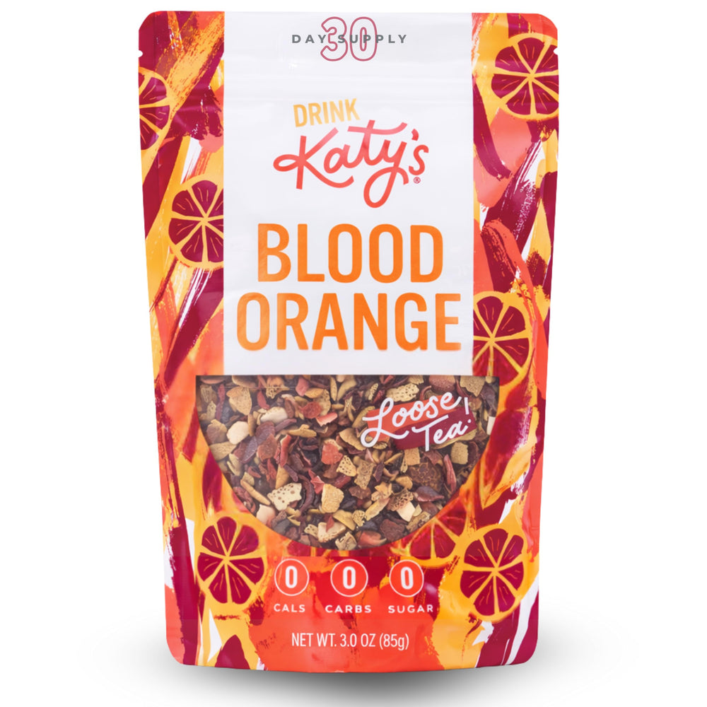 Katy's Blood Orange loose tea with bright citrus aroma ready to brew