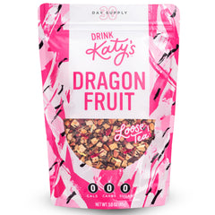 Drink Katy's Dragonfruit Loose Leaf Tea being poured for a refreshing iced tea.