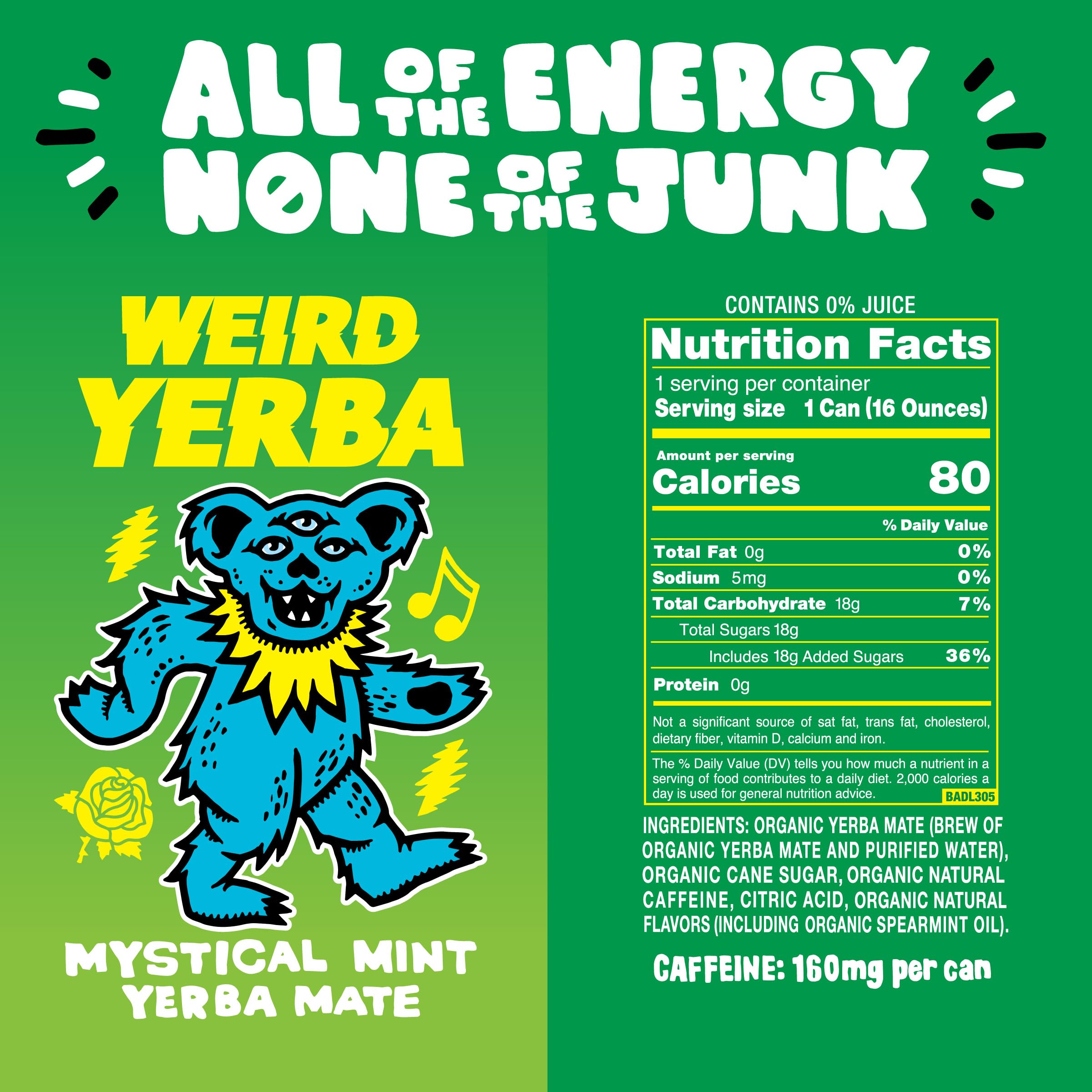 WEIRD mystical mint pack showcases 12-pack convenience for on-the-go fueling.