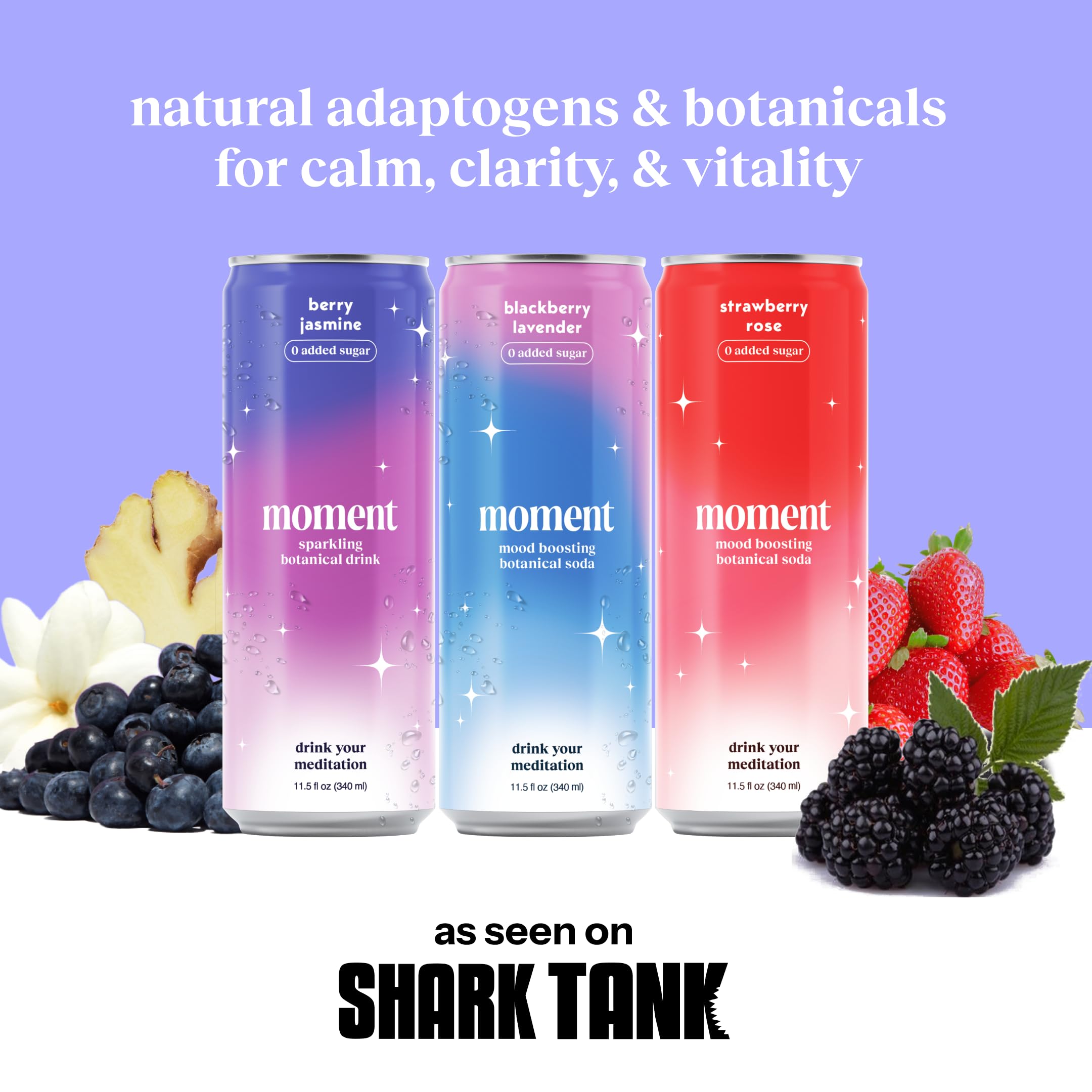 Drink Your Meditation Moment strawberry-rose can – fragrant blend to unwind.