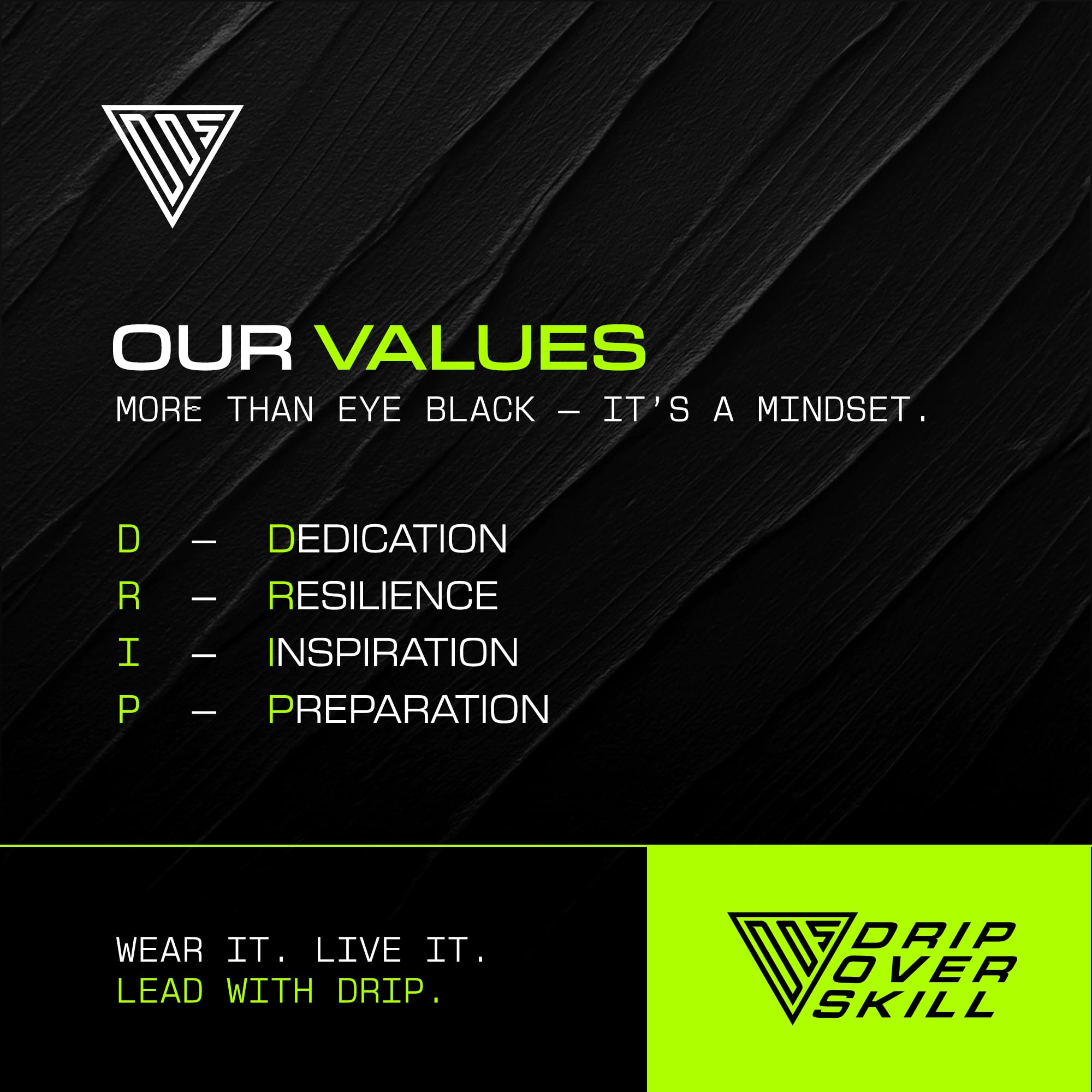 Drip Over Skill Eye Black stick for lacrosse, baseball, and football players.