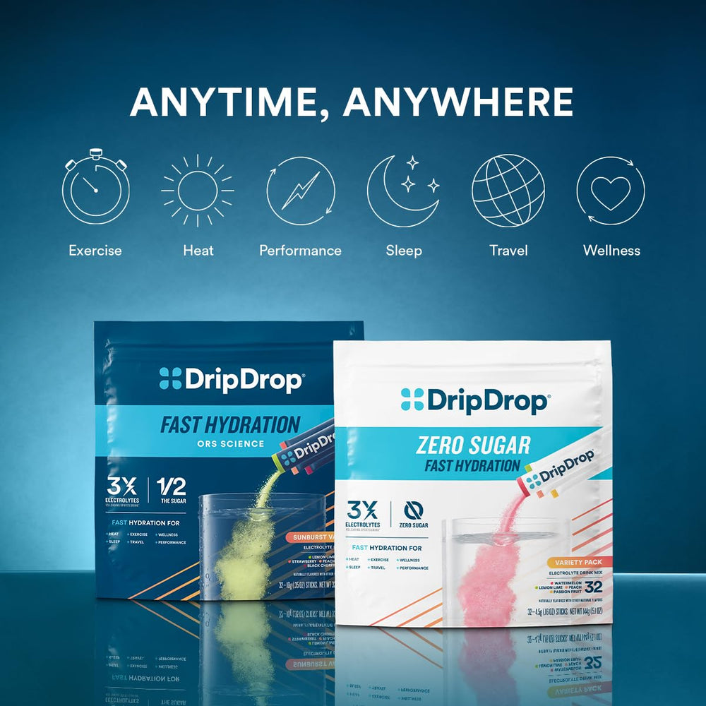 DripDrop athlete hydrating on the field with packets