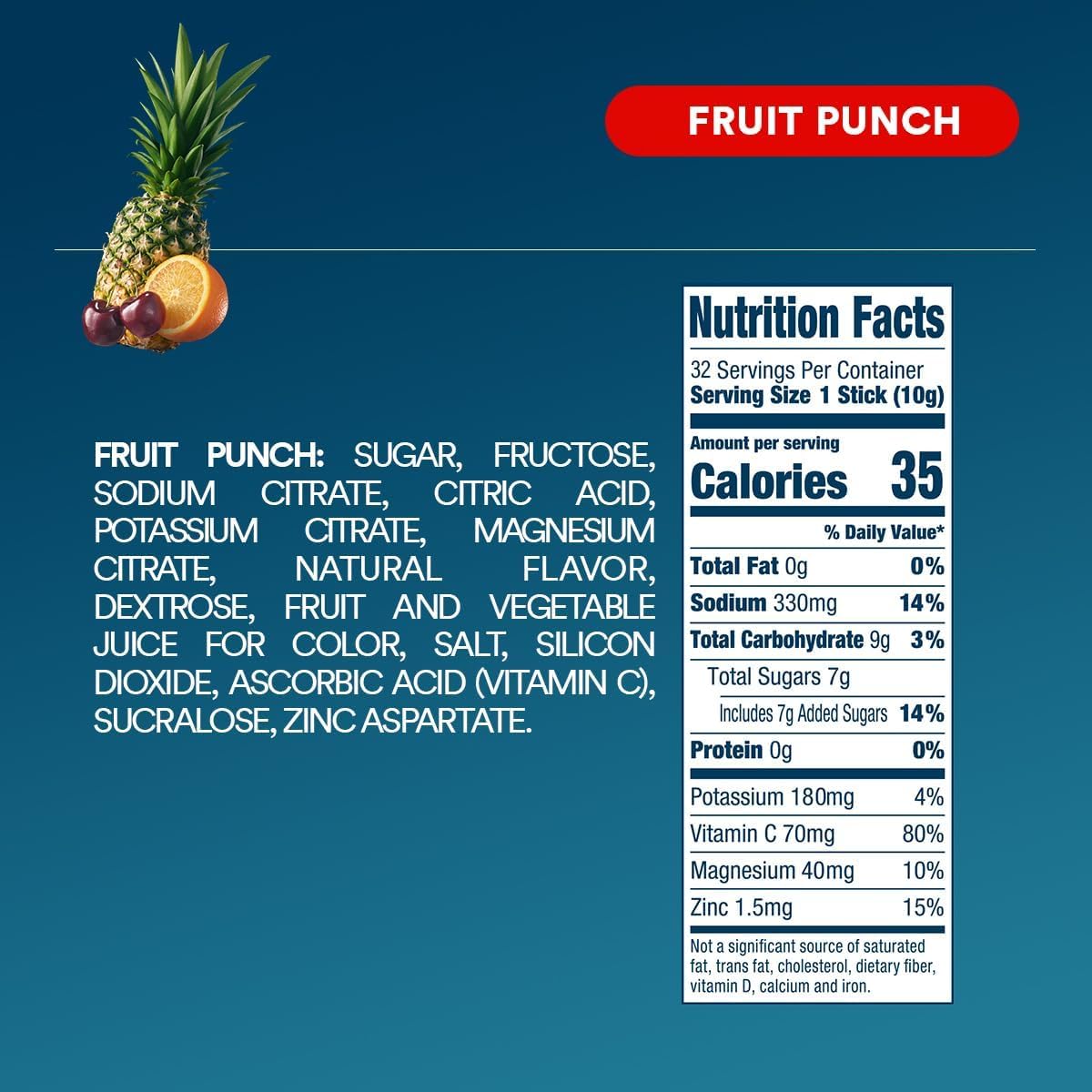 DripDrop Fruit Punch used during sports for hydration