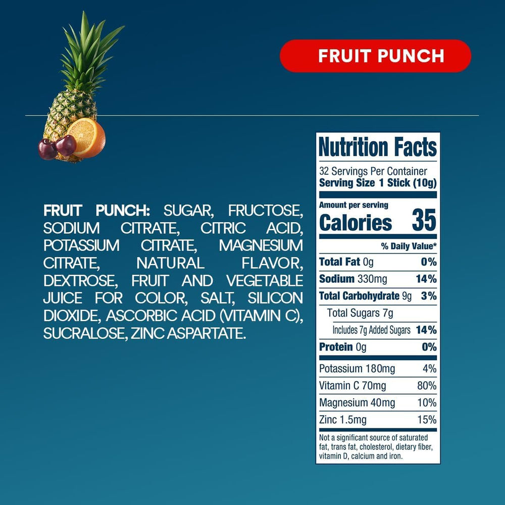 DripDrop Fruit Punch used during sports for hydration