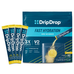 DripDrop Lemon hydration packets on the go for quick refresh