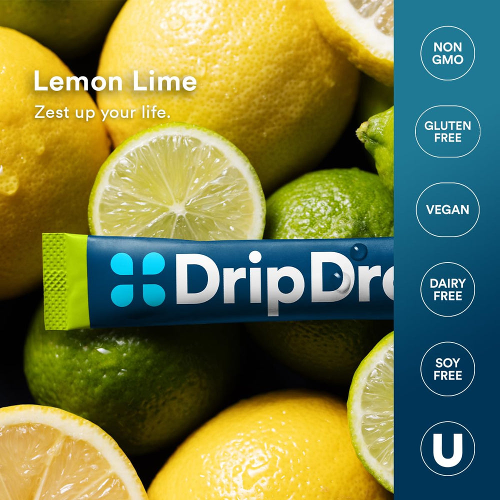 DripDrop Lemon Lime award seal highlighting trusted hydration option.