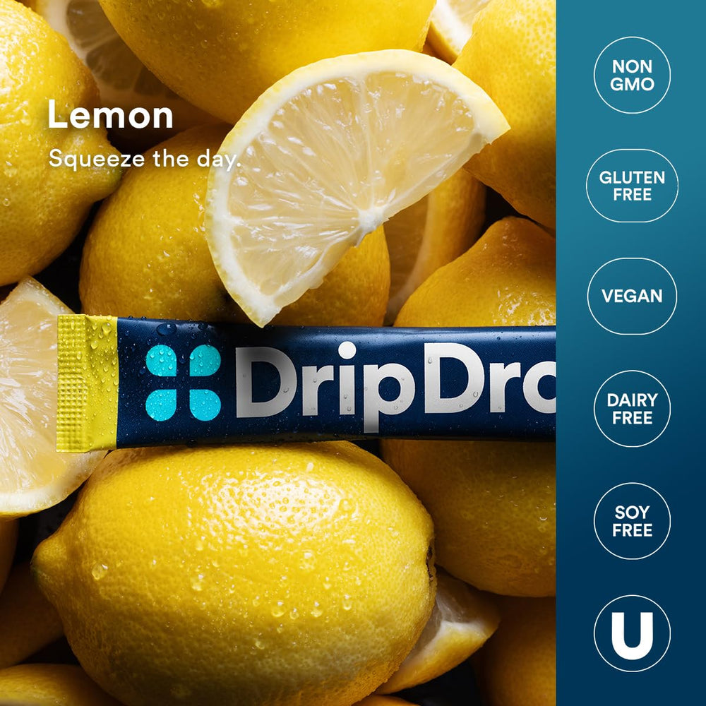 Gym bag setup with DripDrop Lemon for workouts