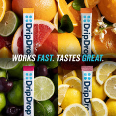 DripDrop Orange hydration packet visual for travel and everyday use