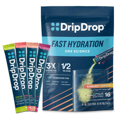 DripDrop Sunburst lemon-lime stick for on-the-go hydration, ideal during workouts.