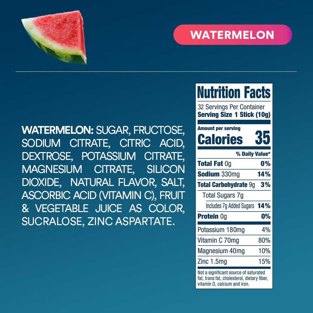 DripDrop Watermelon ingredient label emphasizing non-GMO and vegan formula