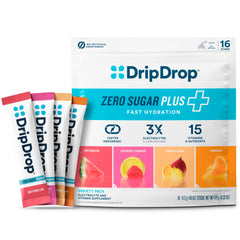 DripDrop Zero Sugar Plus Raspberry Lemonade stick for fast, sugar-free hydration on the go.