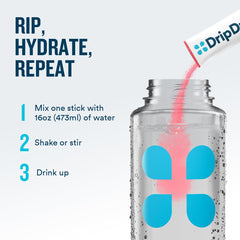 DripDrop Zero Sugar Plus Tropical Punch stick for bold flavor and sugar-free hydration.