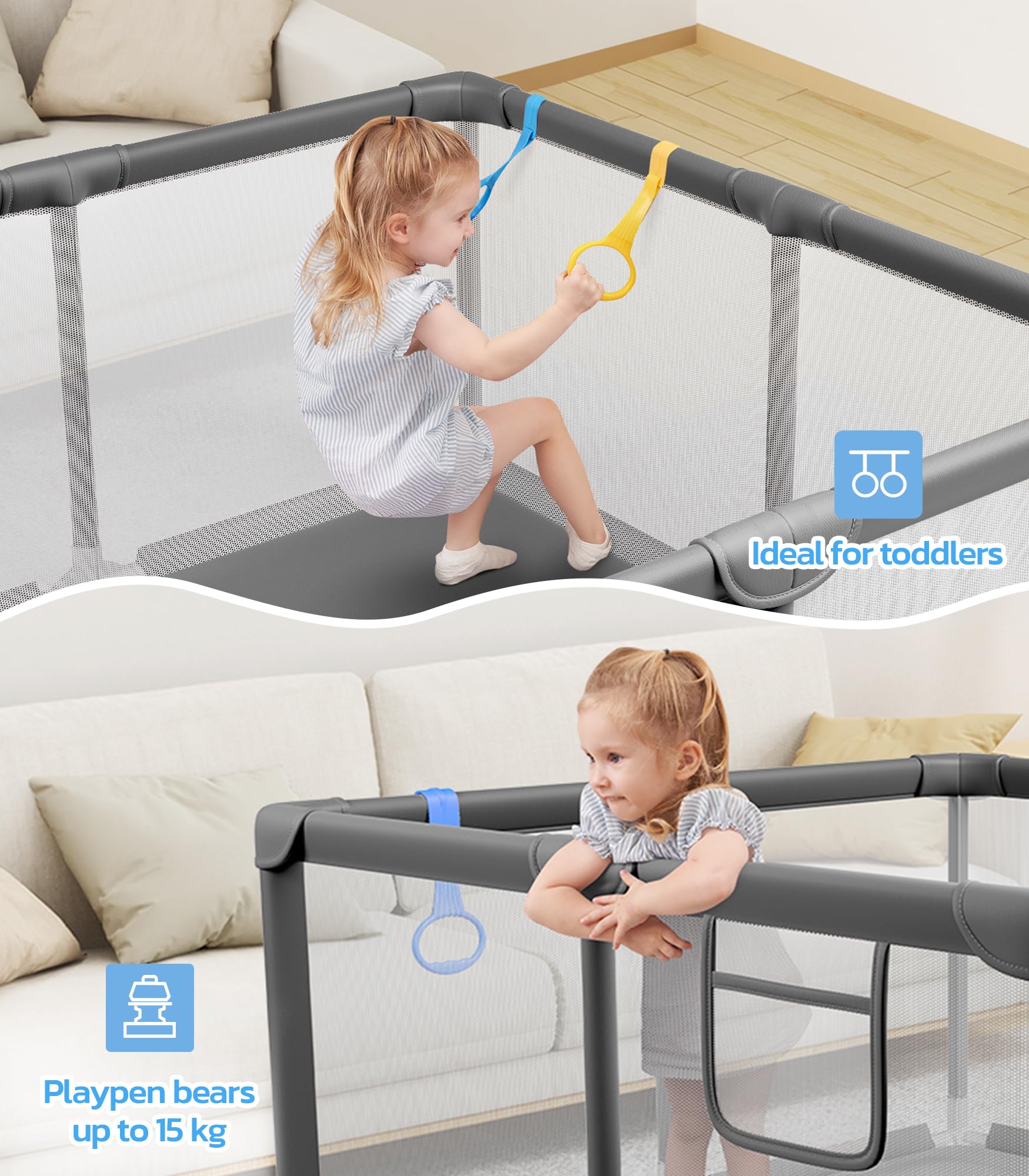 Dripex creates a pet-free zone for focused baby play.
