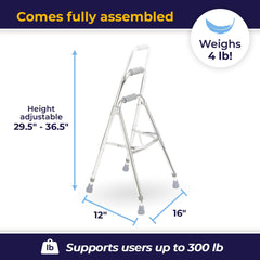 Drive Medical Side Style Hemi Walker height-adjustable handles for customized comfort.
